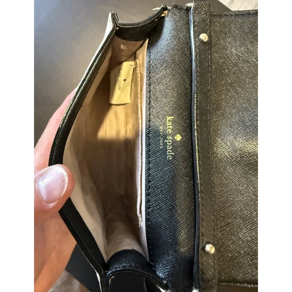 *RARE VTG* Kate Spade-Purse-Charlotte Street Colorblock Alek Ostrich Paig-Black